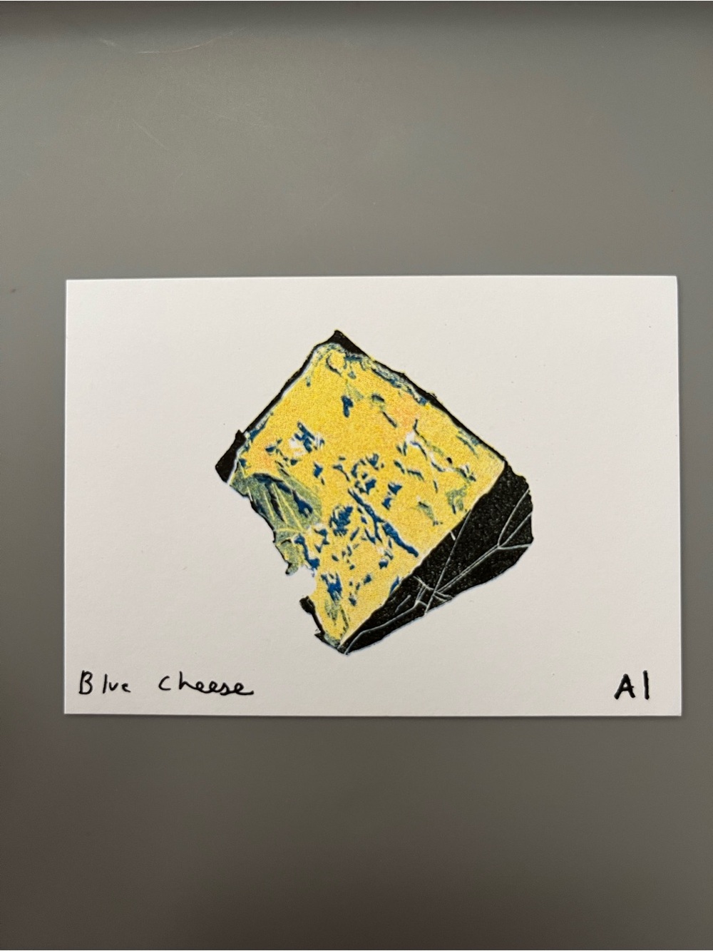 Blue Cheese Art Print in Yellow & Black by